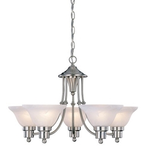 5 Light Brushed Nickel chandelier