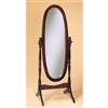 Full Length Floor Mirror - Oval Cheval - Solid Wood With Cherry Finish