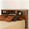 King Size Storage Headboard in Cherry Wood Finish