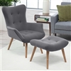 Modern Classic Mid-Century Style Accent Chair and Ottoman
