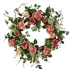 20" Rose Floral Wreath by Nearly Natural