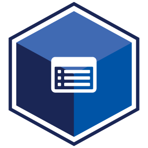VCS Intelligent Workforce Management icon representing the Timesheet Collector module. Dark blue hexagon with timesheet symbol