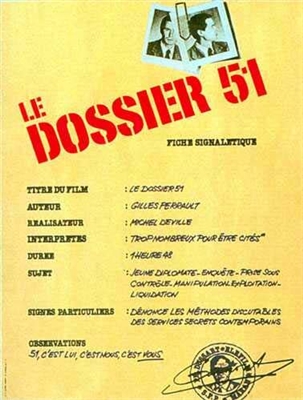 Le Dossier 51 (1978) Michel Deville; Francois Marthouret