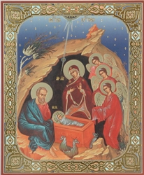 Russian Orthodox Icon, Nativity/Birth of Christ