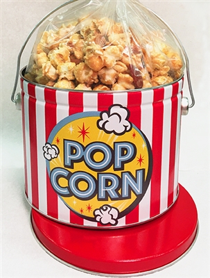 Popcorn Tin with Caramel Popcorn