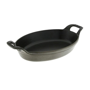 Staub Oval Roasting Dish, 9 1/2" x 6 3/4", 1QT, Black Matte