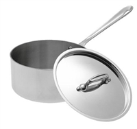 8 x 3 9/16 3 QT All-Clad&reg; Stainless Sauce Pan With Lid, cookware made in USA