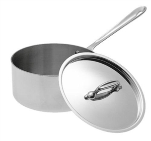 8 x 3 9/16 3 QT All-Clad&reg; Stainless Sauce Pan With Lid, cookware made in USA