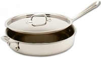 10 1/2 x 3 1/4" 4QT All-Clad&reg;  Stainless Saute Pan with Lid, cookware made in USA