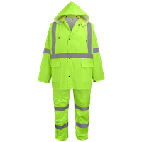 FrogWearÂ® HV Three-Piece High-Visibility Rain Suit - GLO-8000
