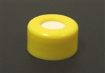 Screw Cap, 9mm, YELLOW PP, w/Septa (PTFE/Silicone)