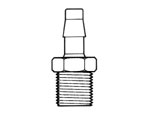 BARBED TUBING CONNECTION, 1/4" ID tubing x 1/4" NPT, Polypropylene