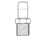 BARBED TUBING CONNECTION, 5/8" ID tubing x 1/2" NPT, Polypropylene