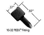 Fittings, PEEK, Black, 10-32, for 1/16" OD Tubing