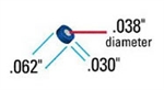 Frit SS Blu 0.5µm Ø.038 x .030 x Ø.062