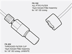 Vaplock THREADED FILTER ASSEMBLY, 10 micron UHMWPE, for 1/8" OD tubing