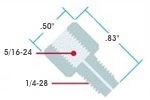 Adapt - 5/16-24F x 1/4-28M x .040in