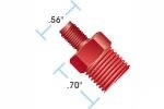 Adapt Body PEEK Red 1/4 NPT x 1/4-28 M