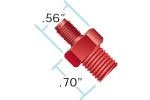 Adapt Body PEEK Red 1/8 NPT x 1/4-28 M