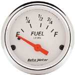 Auto Meter 1316 Arctic White 73 Ohms Empty/8-12 Ohms Full Fuel Level Gauge