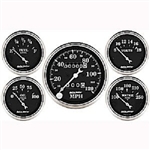 Auto Meter 1708 Old Tyme Black 5 Piece Gauge Kit