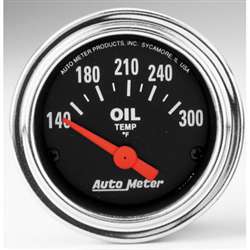 Auto Meter 2543 Traditional Chrome 140-300 °F Oil Temperature Gauge