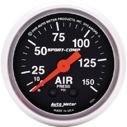 Auto Meter 3320 Sport-Comp 0-150 PSI Air Pressure Gauge