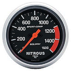 Auto Meter 3574 Sport-Comp 0-1600 PSI Nitrous Pressure Gauge