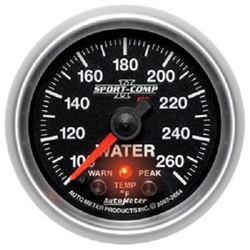 Auto Meter 3654 Sport Comp-II 100-260 °F Water Temperature Gauge