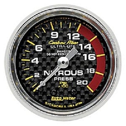 Auto Meter 4728 Carbon Fiber 0-2,000 PSI Nitrous Pressure Gauge