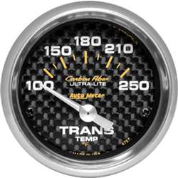 Auto Meter 4757 Carbon Fiber 100-250 °F Transmission Temperature Gauge