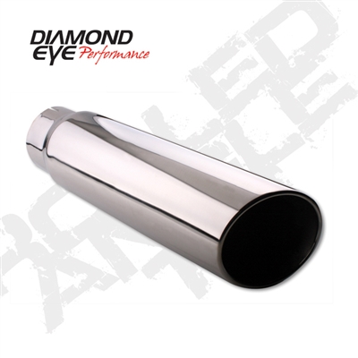 Diamond Eye 5615RA 6" Rolled End Angle Cut Exhaust Tip