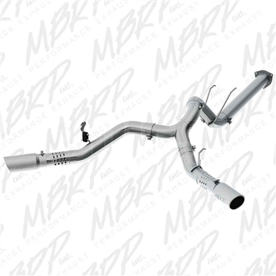 MBRP S6291409 4" DPF Filter Back Cool Duals Stainless T409 Exhaust for 2017-2018 Ford 6.7L Powerstroke