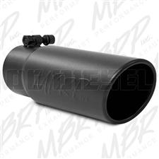 MBRP T5115BLK 3.5" Rolled Edge Angle Cut Black Coated Stainless T409 Exhaust Tip