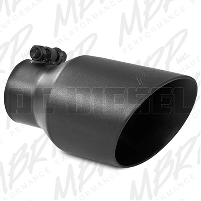 MBRP T5123BLK 4" Dual Wall Angle Cut Black Coated Stainless T409 Exhaust Tip