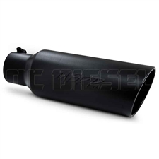 MBRP T5130BLK 6" Rolled Edge Angle Cut Black Coated Sainless T409 Exhaust Tip