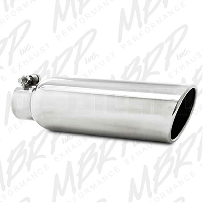 MBRP T5147 3.5" Rolled Edge Angled Cut Stainless T304 Exhaust Tip
