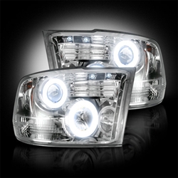 Recon 264270CLCC Projector Headlight Clear 2009-2013 Dodge Ram 1500/2500/3500 with CCFL Halo & DRL