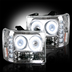 Recon 264271CLCC Projector Headlight Clear 2007-2012 GMC Sierra, Denali w CCFL Halo & DRL