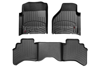 WeatherTech 44004-1-2 Black FloorLiner Set for 2003-2009 Dodge 5.9L, 6.7L Cummins