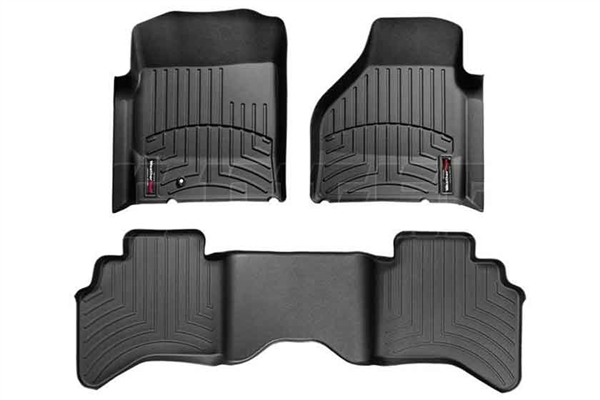 WeatherTech 44004-1-2 Black FloorLiner Set for 2003-2009 Dodge 5.9L, 6.7L Cummins