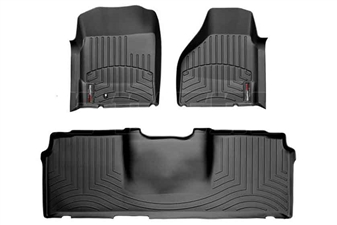 WeatherTech 44012-1-3 Black FloorLiner Set for 2006-2009 Dodge 5.9L, 6.7L Cummins