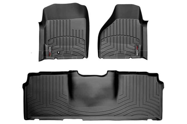 WeatherTech 44012-1-3 Black FloorLiner Set for 2006-2009 Dodge 5.9L, 6.7L Cummins