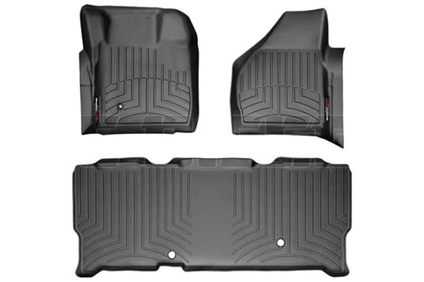 WeatherTech 441201-440023 Black FloorLiner Set for 2008-2010 Ford 6.4L Powerstroke