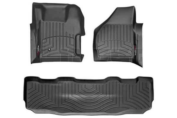 WeatherTech 441261-440022 Black FloorLiner Set for 2008-2010 Ford 6.4L Powerstroke