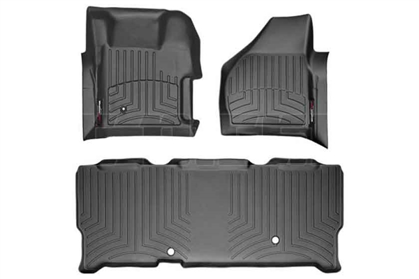 WeatherTech 441261-440023 Black FloorLiner Set for 2008-2010 Ford 6.4L Powerstroke