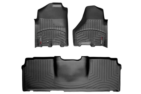 WeatherTech 442161-440123 Black FloorLiner Set for 2010-2012 Dodge 6.7LCummins