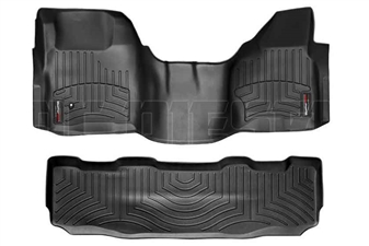 WeatherTech 442931-440022 Black FloorLiner Set for 2008-2010 Ford 6.4L Powerstroke