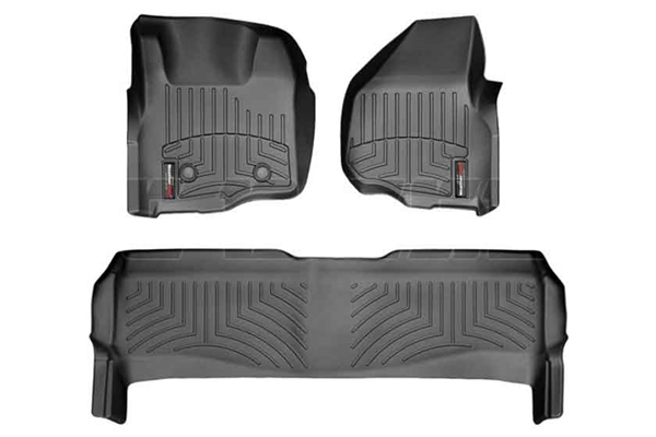 WeatherTech 44305-1-2 Black FloorLiner Set for 2011-2012 Ford 6.7L Powerstroke