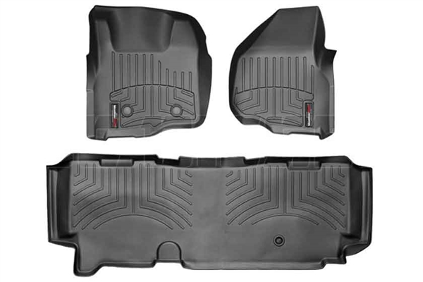 WeatherTech 44305-1-3 Black FloorLiner Set for 2011-2012 Ford 6.7L Powerstroke